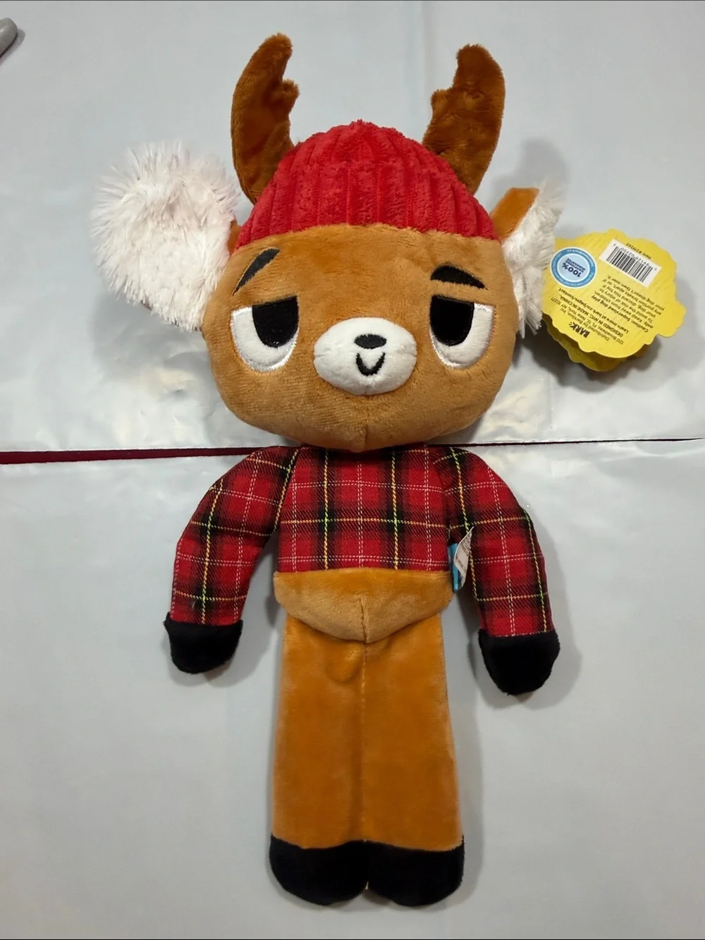 BARK DEER JOHN deer hunter Squeaky DOG TOY OCTOBER 2026 NEW red plaid shirt hat